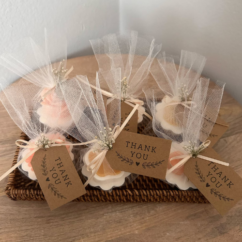 Personalized Cupcake Candle Wedding Favors – Custom Flower & Sea Star Designs