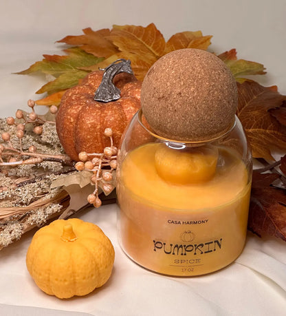 17 Oz Soy Wax Pumpkin Spice Fall Candle – Autumn Décor & Gift