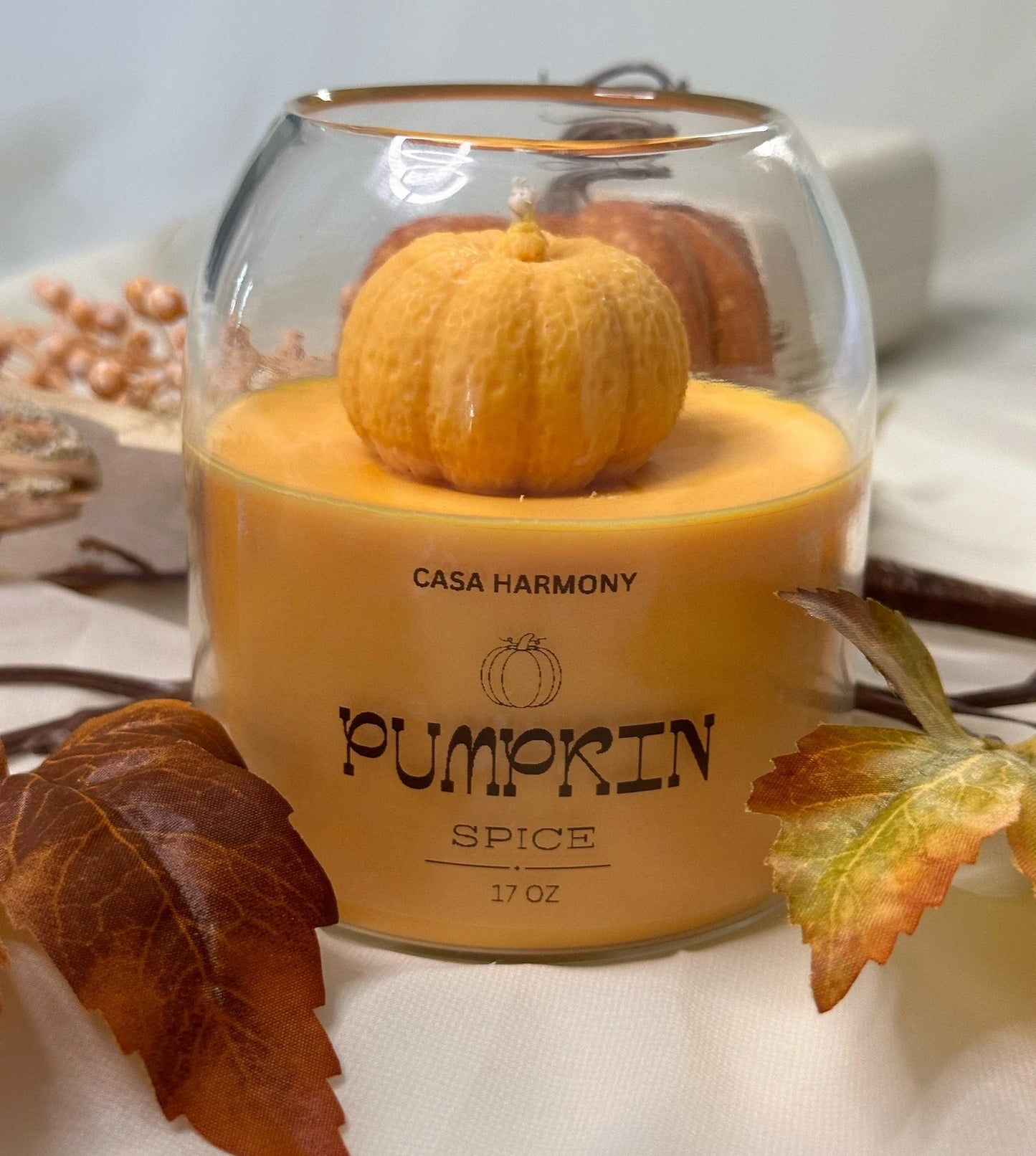 17 Oz Soy Wax Pumpkin Spice Fall Candle – Autumn Décor & Gift