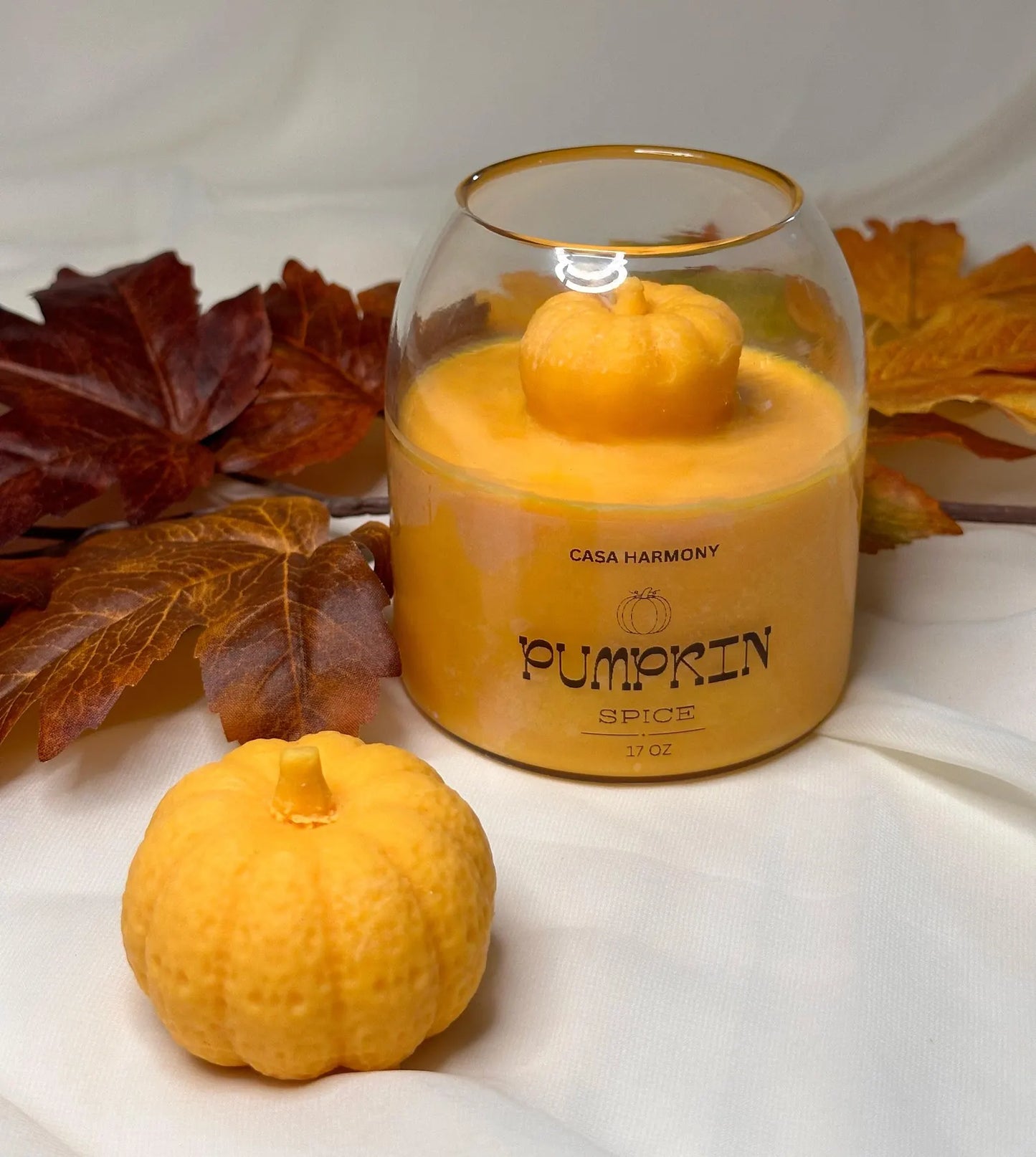 17 Oz Soy Wax Pumpkin Spice Fall Candle – Autumn Décor & Gift