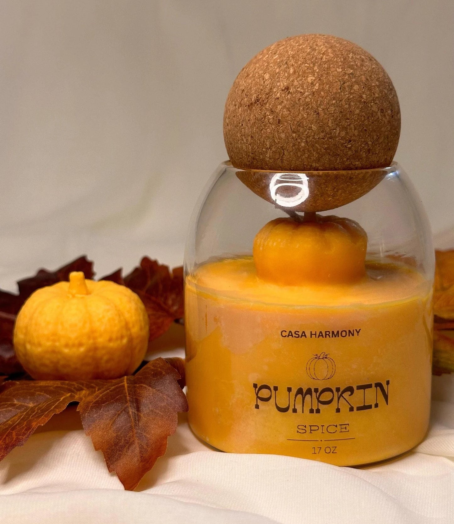 17 Oz Soy Wax Pumpkin Spice Fall Candle – Autumn Décor & Gift