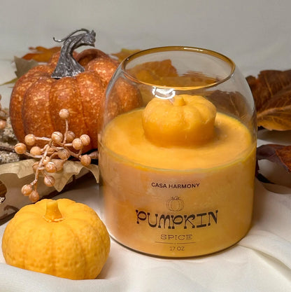 17 Oz Soy Wax Pumpkin Spice Fall Candle – Autumn Décor & Gift