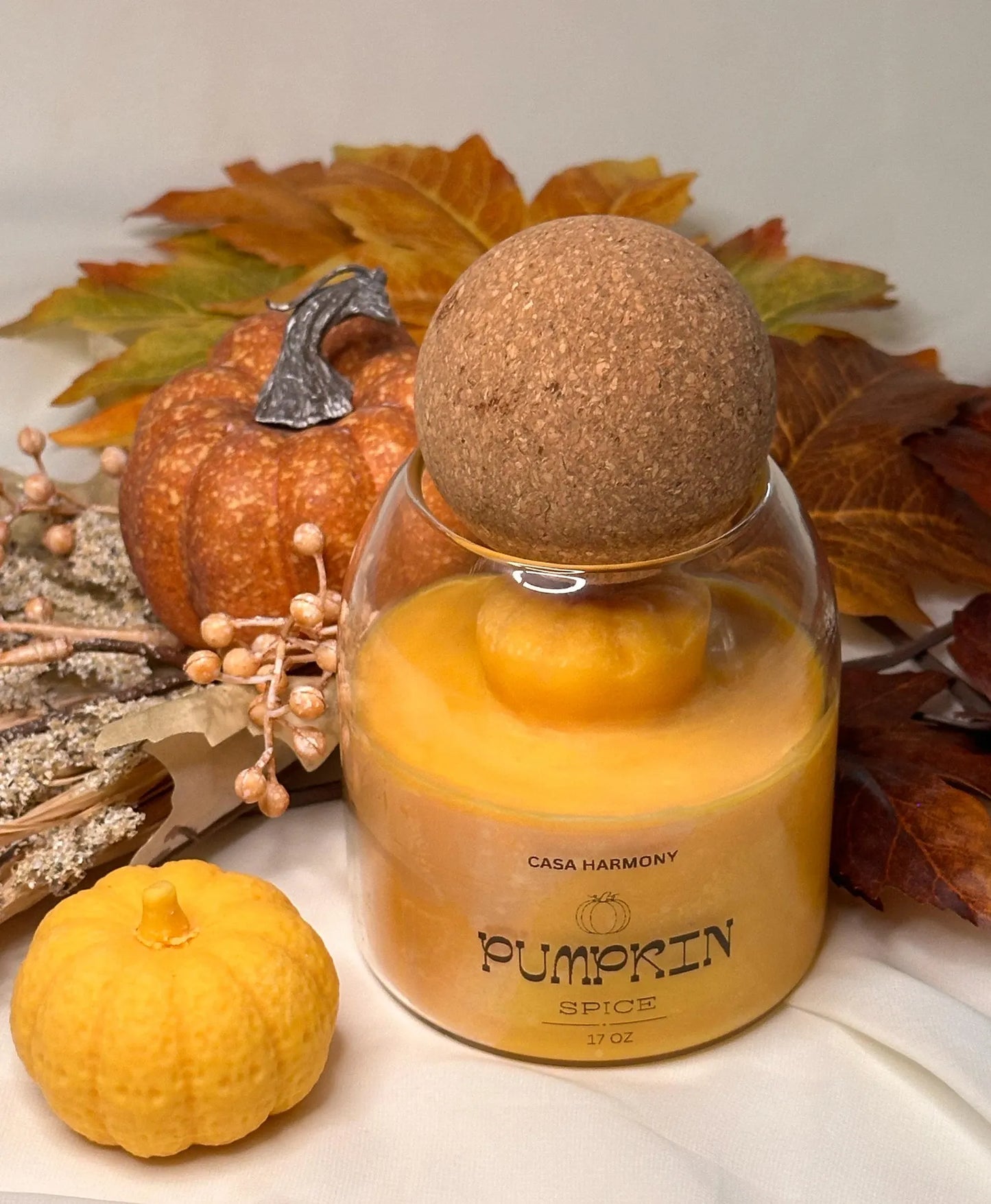 17 Oz Soy Wax Pumpkin Spice Fall Candle – Autumn Décor & Gift