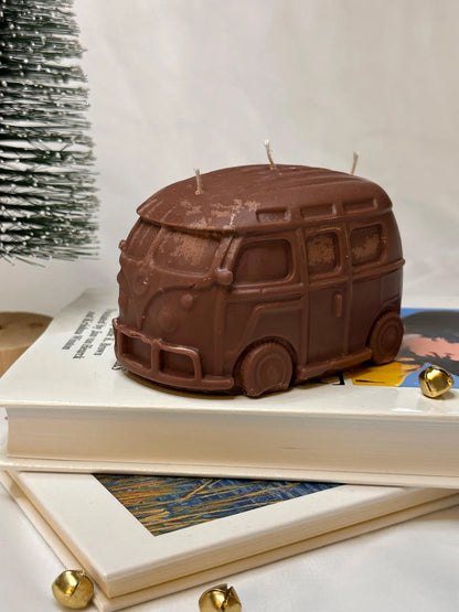 Hippie Bus Shaped Soy Candle – Handmade, Aesthetic Home Décor Gift