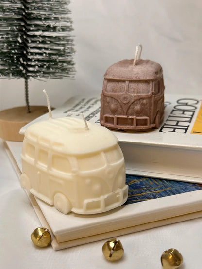 Hippie Bus Shaped Soy Candle – Handmade, Aesthetic Home Décor Gift