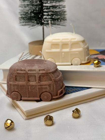 Hippie Bus Shaped Soy Candle – Handmade, Aesthetic Home Décor Gift