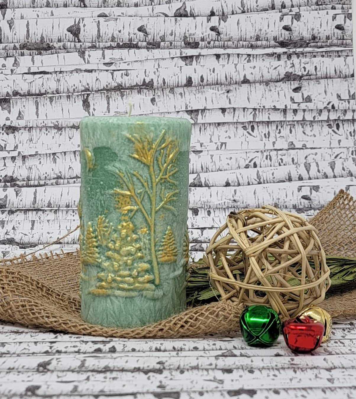 Christmas Scene Candle | Christmas Candle | Holiday Candle | Design Candle (Green)