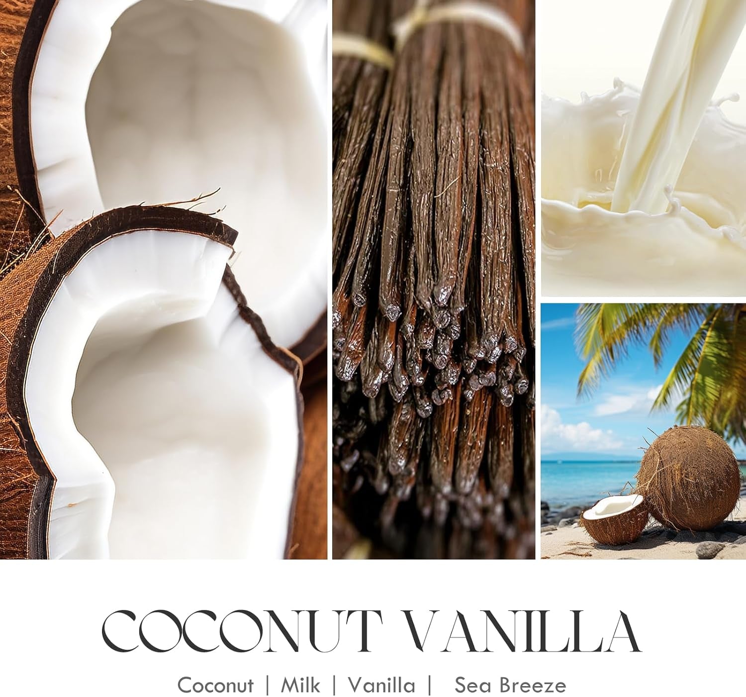 Coconut Vanilla Candles - Vanilla Candle, Scented Candles, Soy Candles, Aromatherapy Candle, Soy Wax Candle, Candle for Home Scented, 9Oz